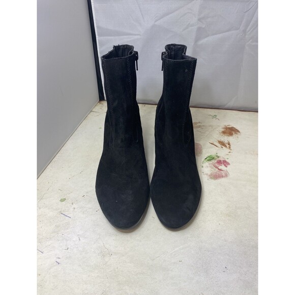 Lucky Brand Rainns Bootie Ankle Boots Chunky Heel Black Suede Size 7.5 M - Picture 7 of 10